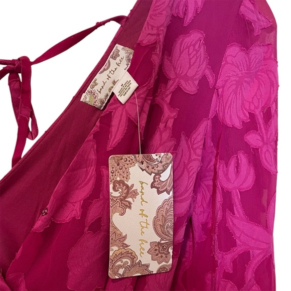 NWT Band of the free KISS ME FUCHSIA PEPLUM MINI DRESS - Picture 4 of 4
